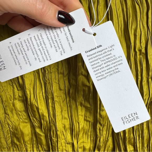 NWT Eileen Fisher Crushed Silk Wide Leg Ankle Pants Sz PS - Picture 7 of 10